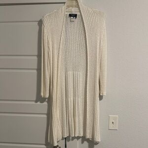 Women's Cream Open-Front Sweater